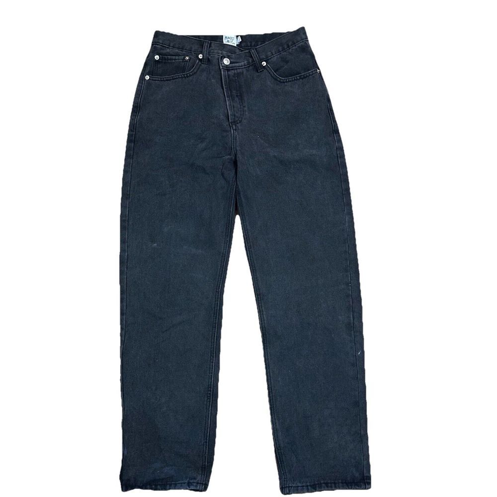 PRINCESS POLLY BLACK WASH JEANS‎ BOOTCUT ASKEW SIZE 6 EUC